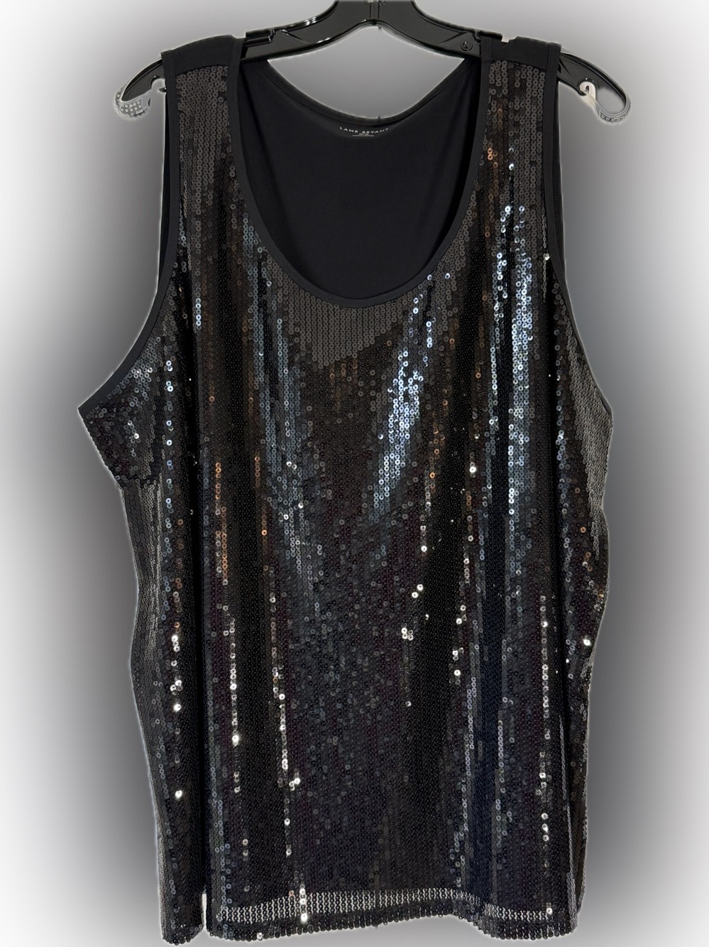 New w/o Tags; Lane Bryant Black Sequin Tank Top; size 26/28